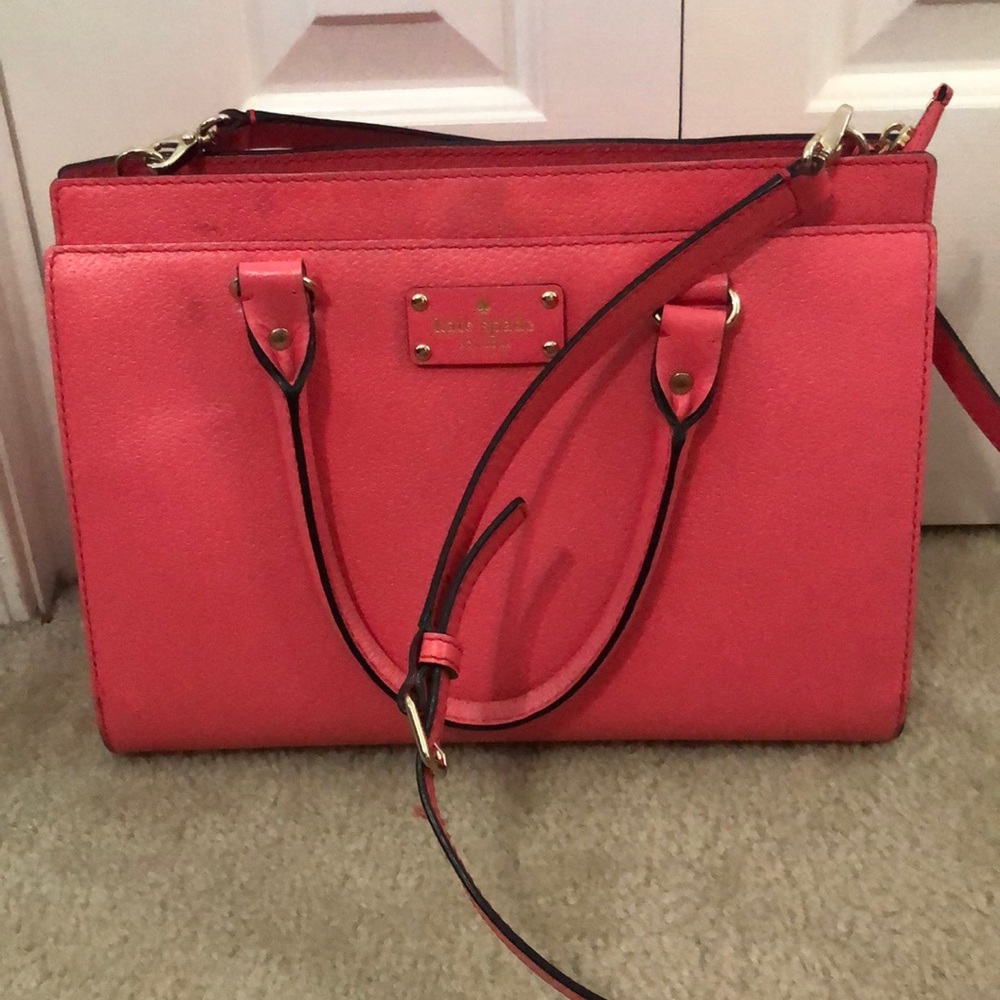 Kate Spade - Coral Pink bag. Well loved and some signs of usage.